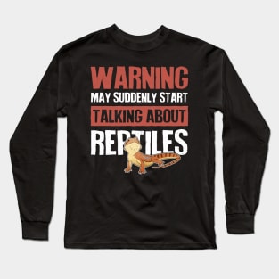 Bearded Dragon Lizard Reptile Warning Long Sleeve T-Shirt